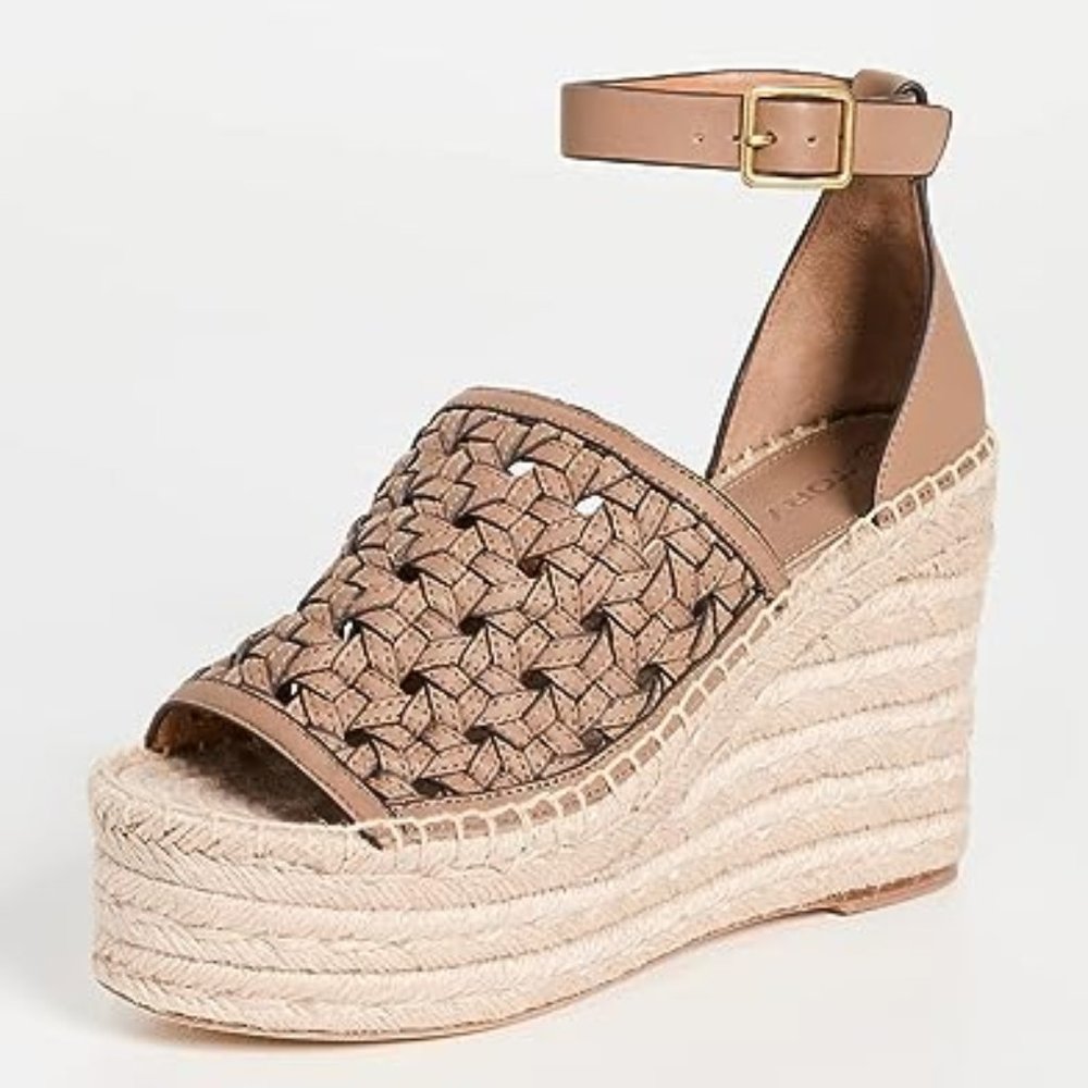 Basket Weave Espadrille Wedges